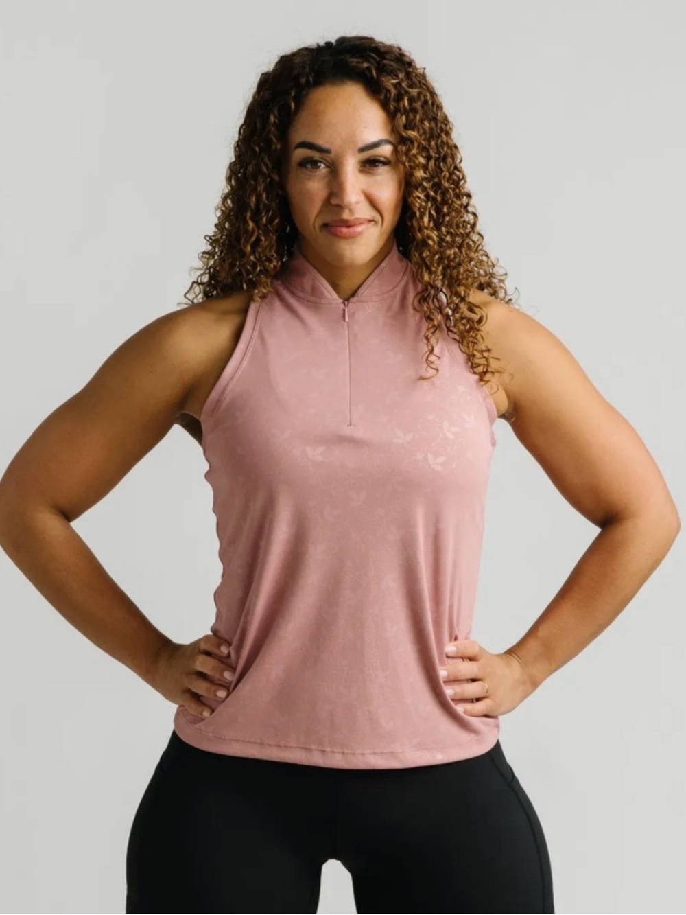 ZYIA Mauve Set Match Zippered Tank